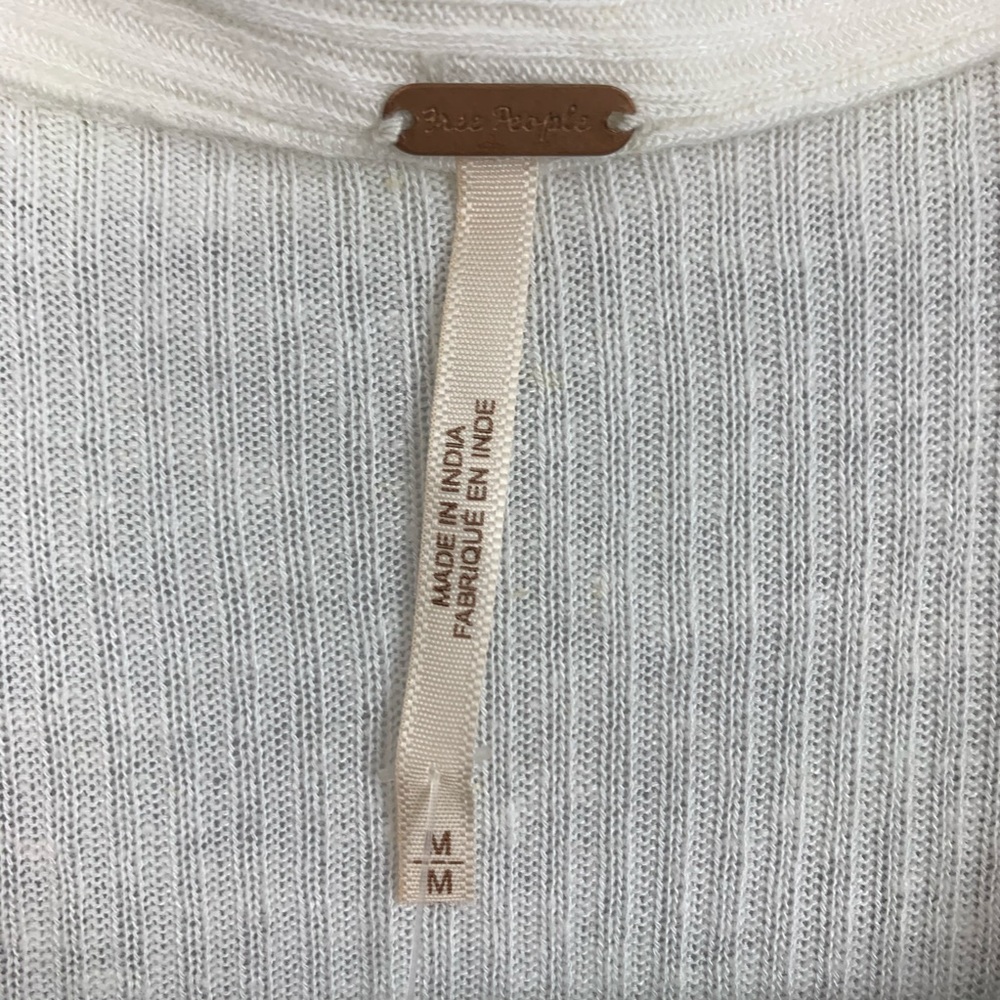 Free People Set to Stun Tunic Top in White Long Sl - Picture 6 of 9
